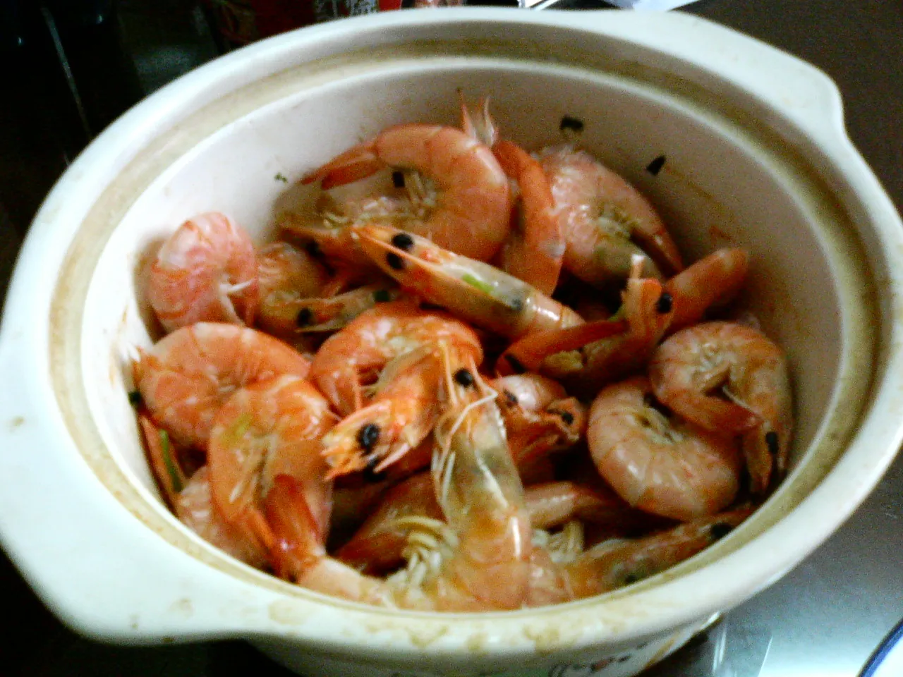 黄酒で煮込んだ海老料理