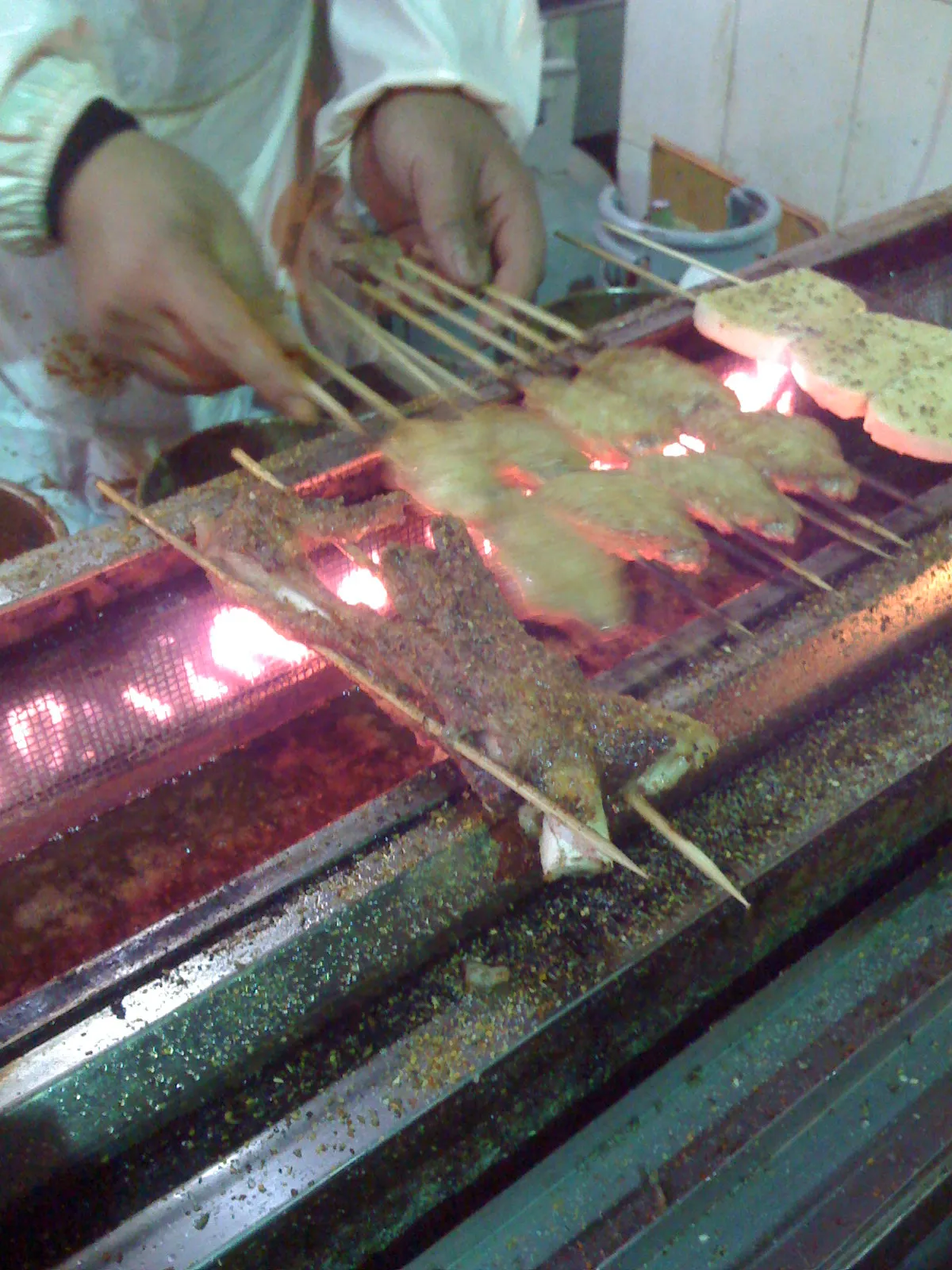 夜の北京交通大学近くの屋台