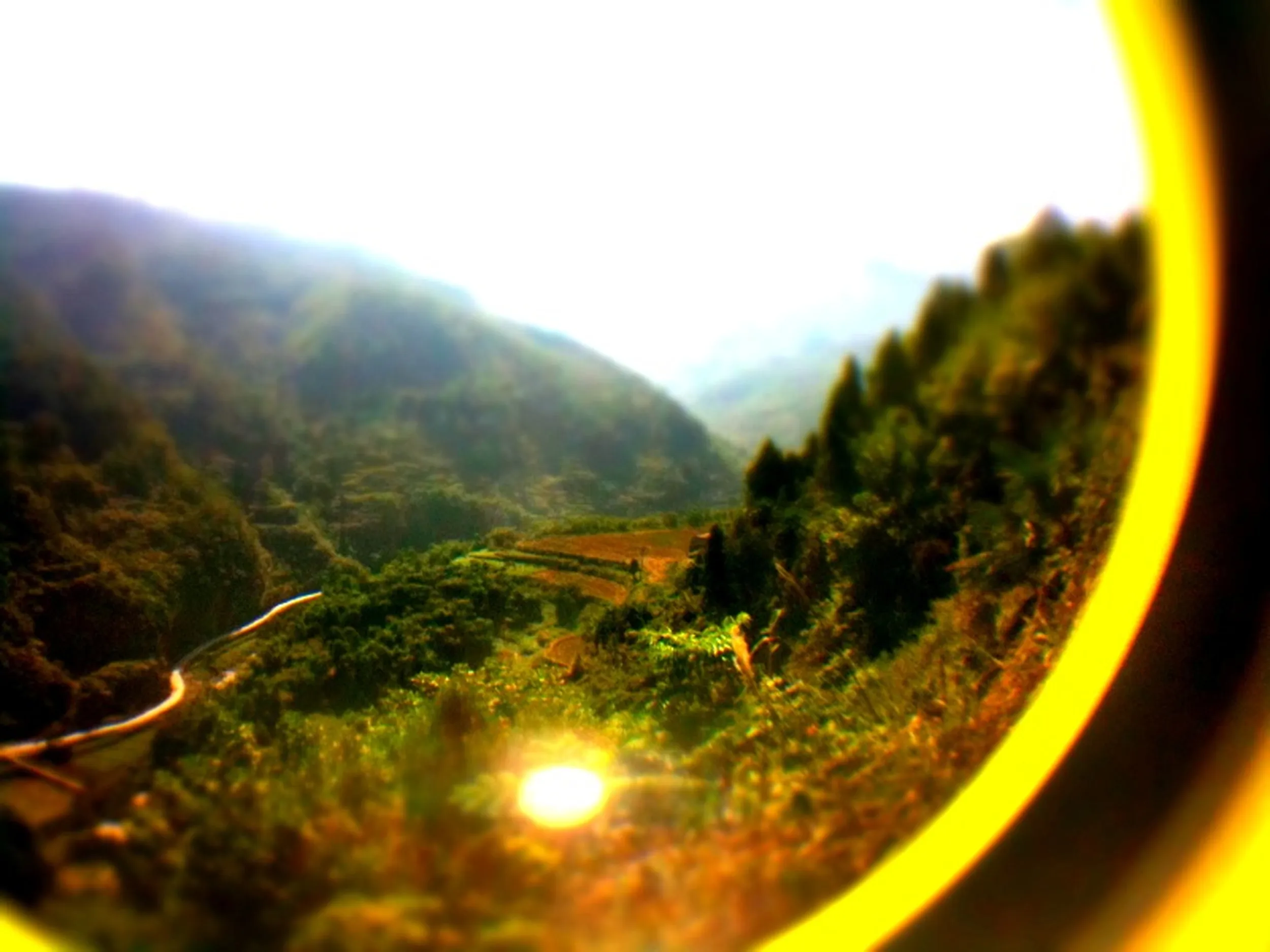 ミニチュア風の田園風景