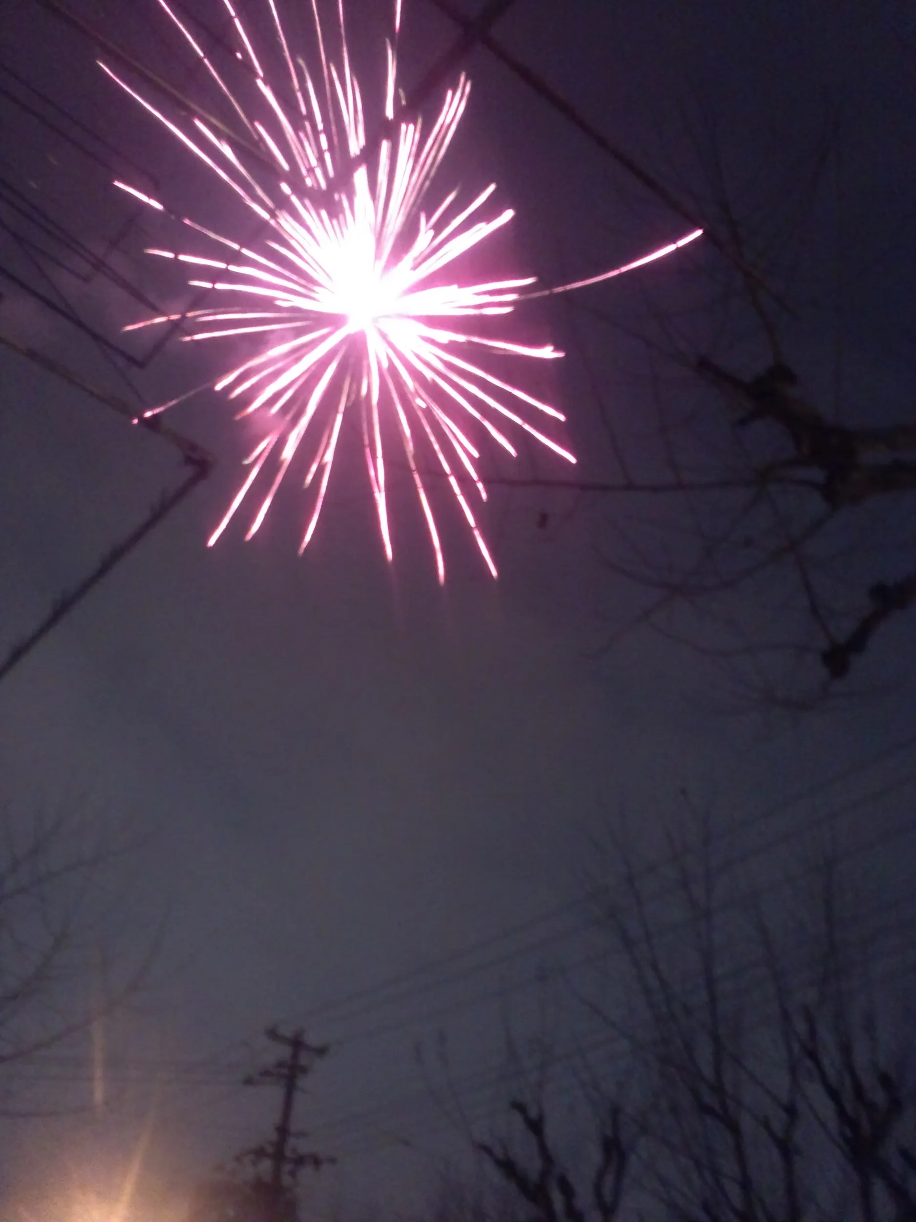 花火を打ち上げている