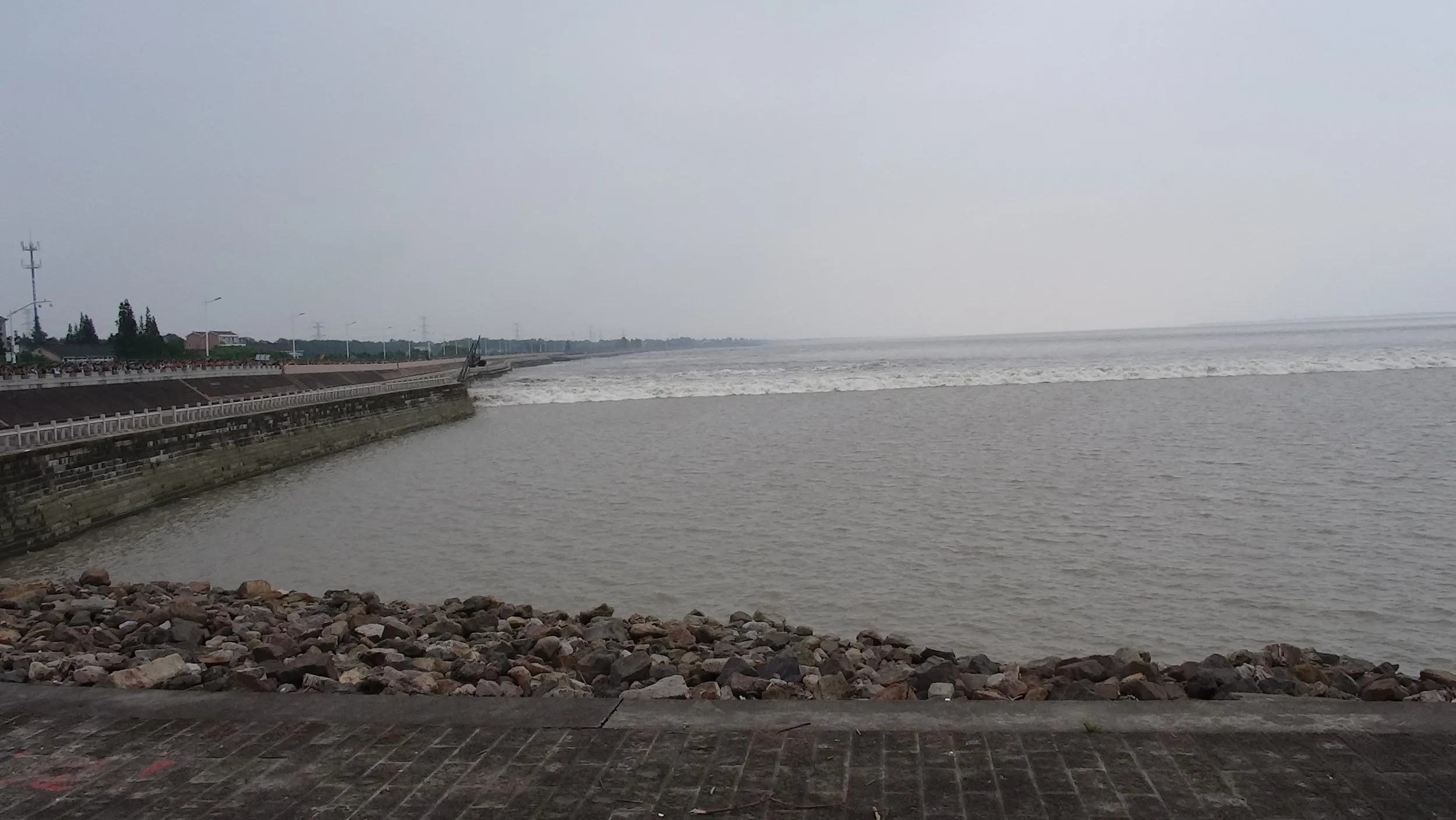 銭塘江の大潮・逆流を見る