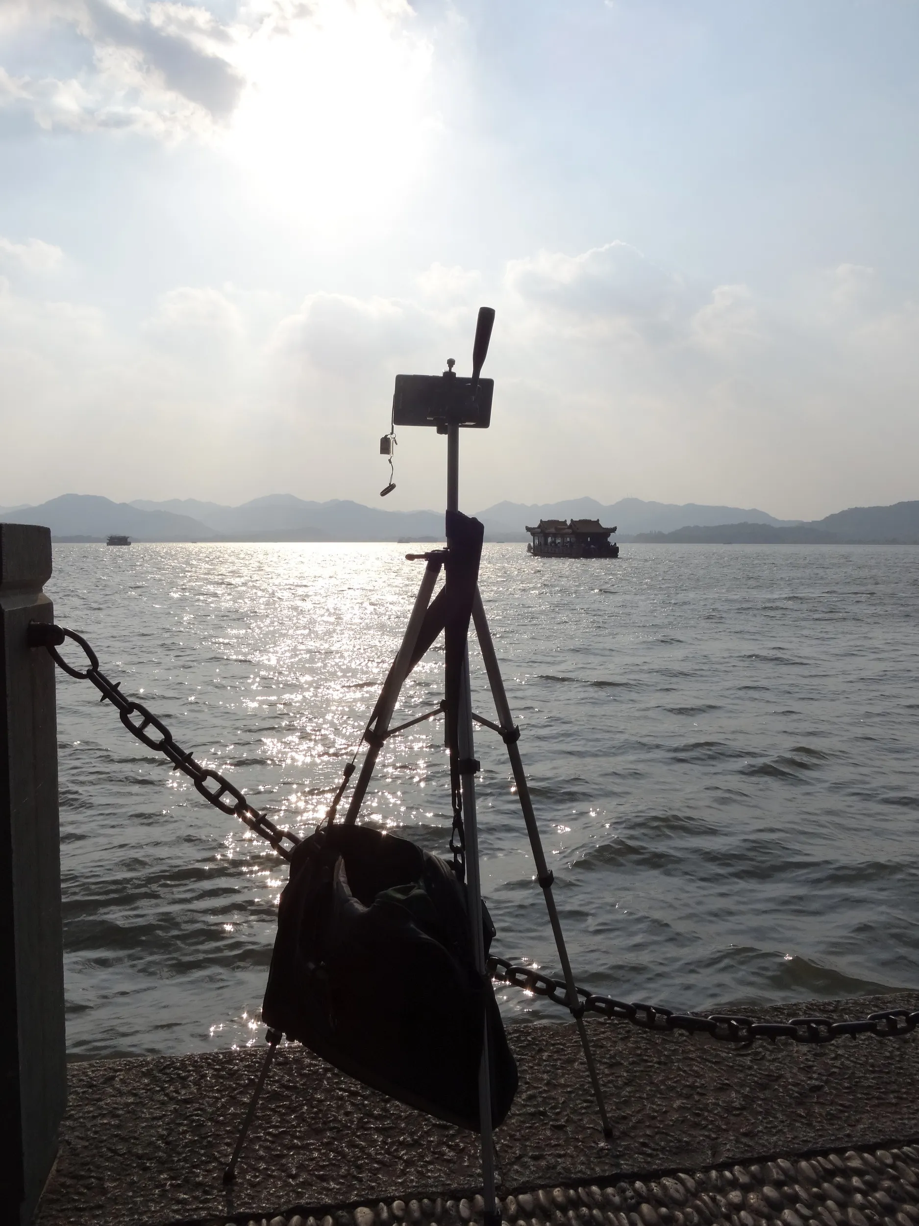 西湖でタイムラプス撮影