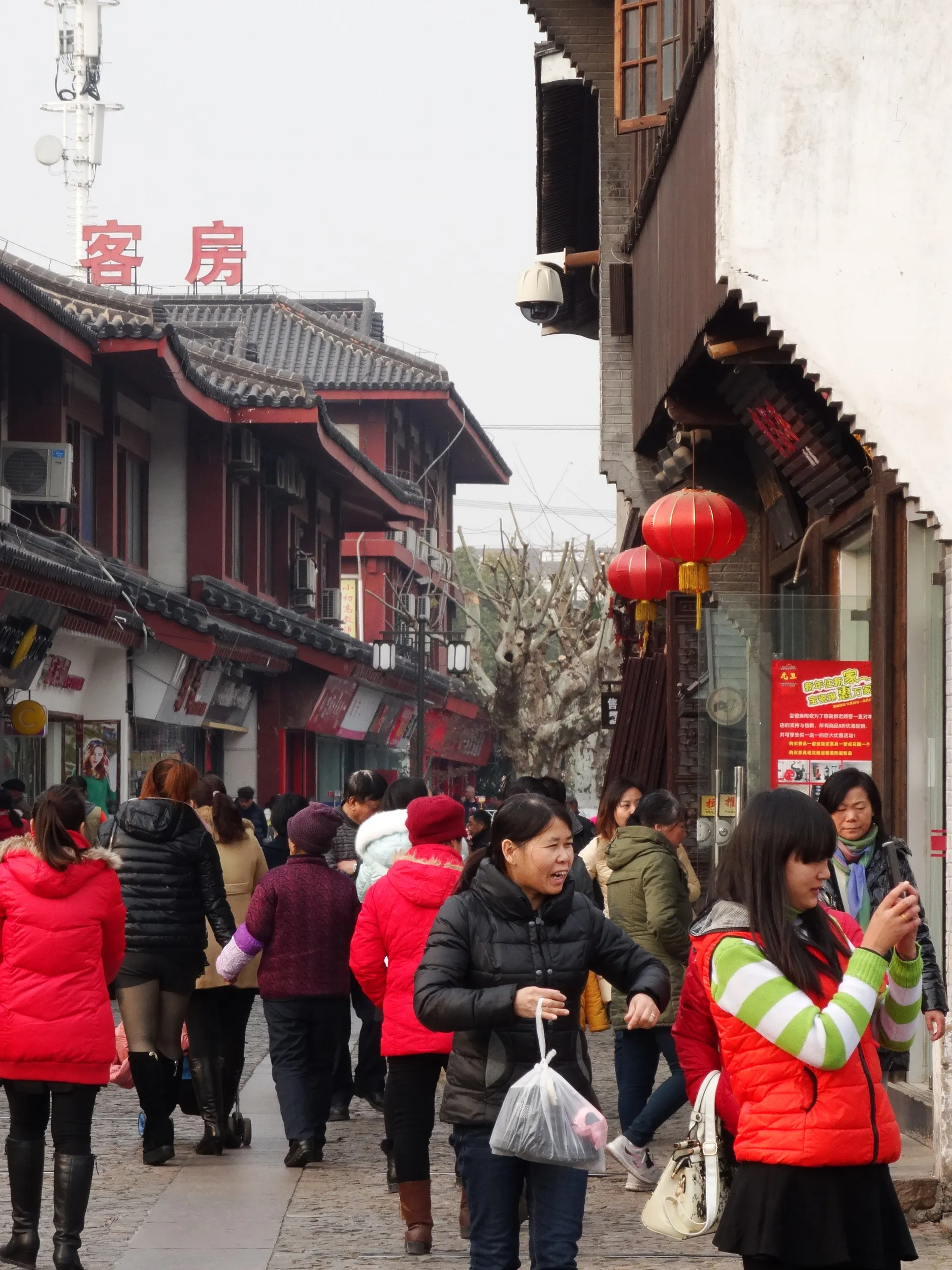 南翔老街、歩行者天国を観光