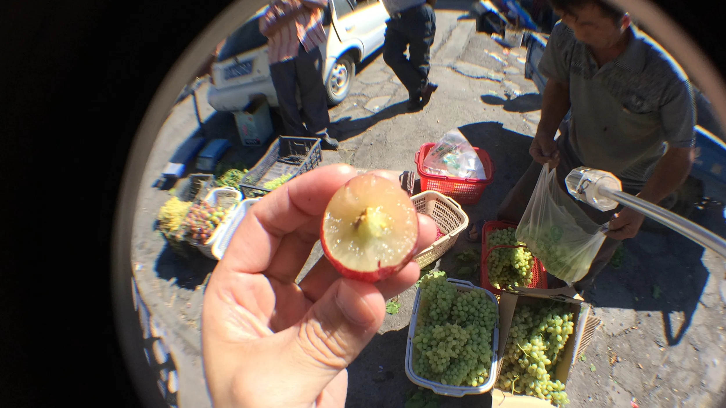 路上で買った超美味い葡萄