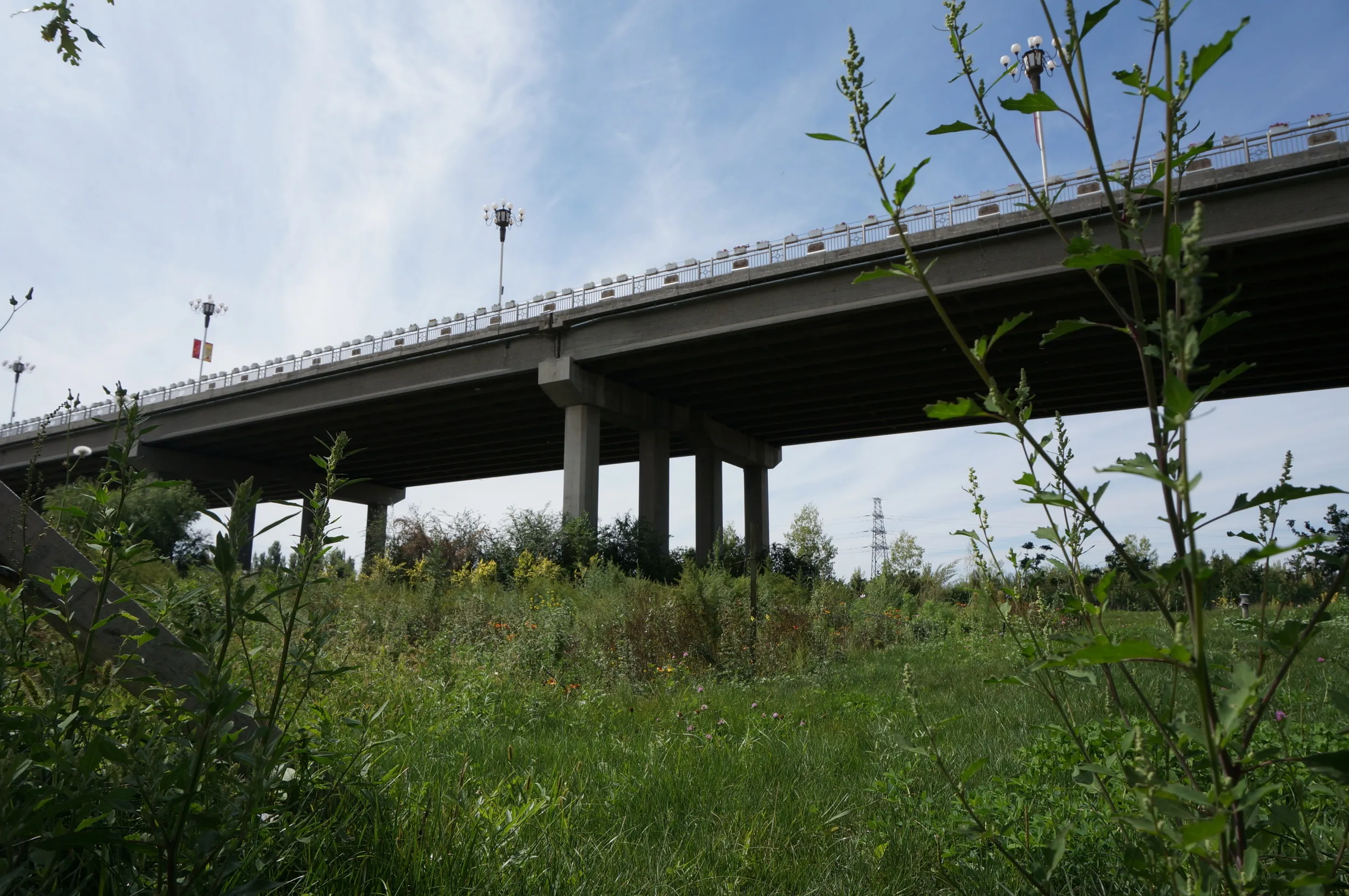 イリ河大橋（新橋）を仰ぎ見る