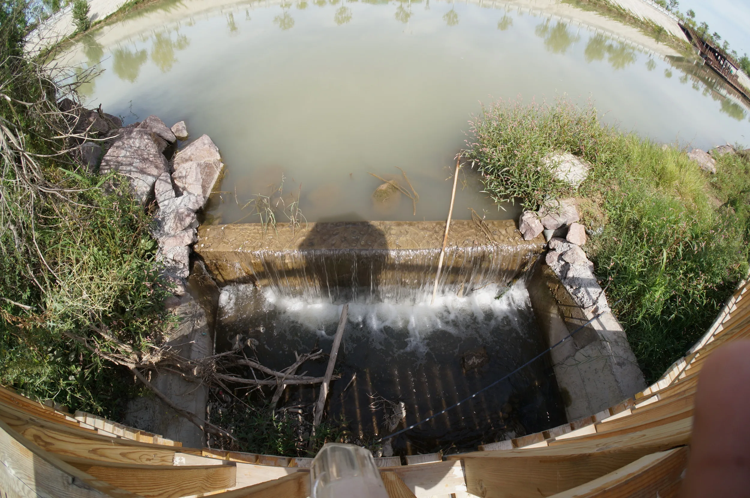 遊歩道の流れ込み