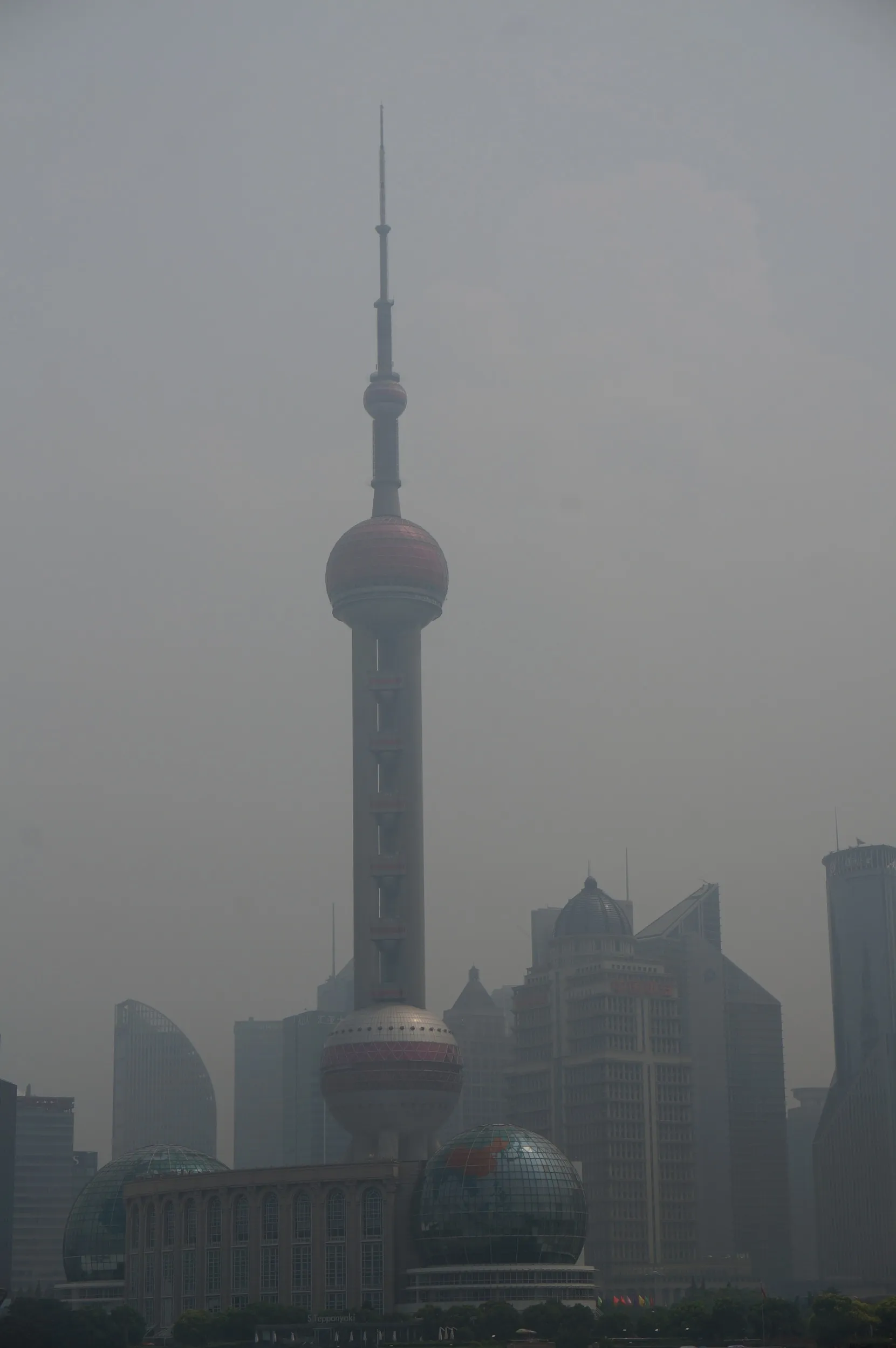 東方明珠電視塔を眺める