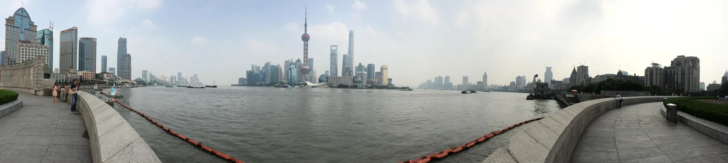 黄浦江と東方明珠電視塔をNEX-5Tでパノラマ撮影