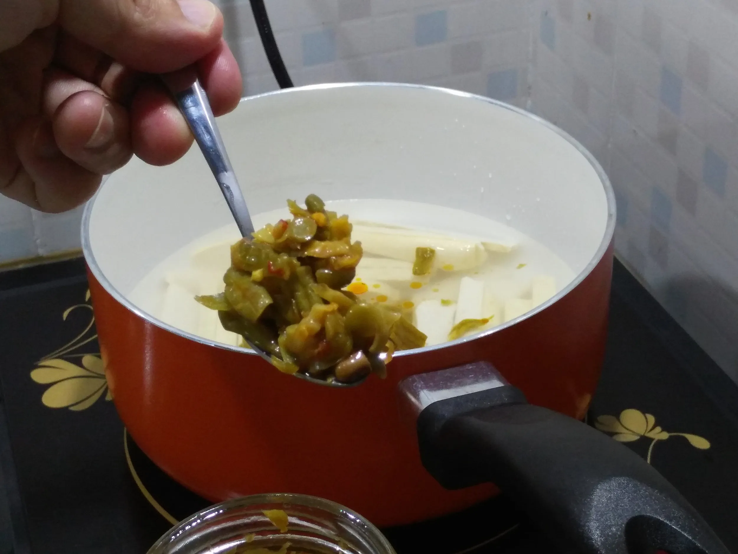 豆腐とササゲの料理1