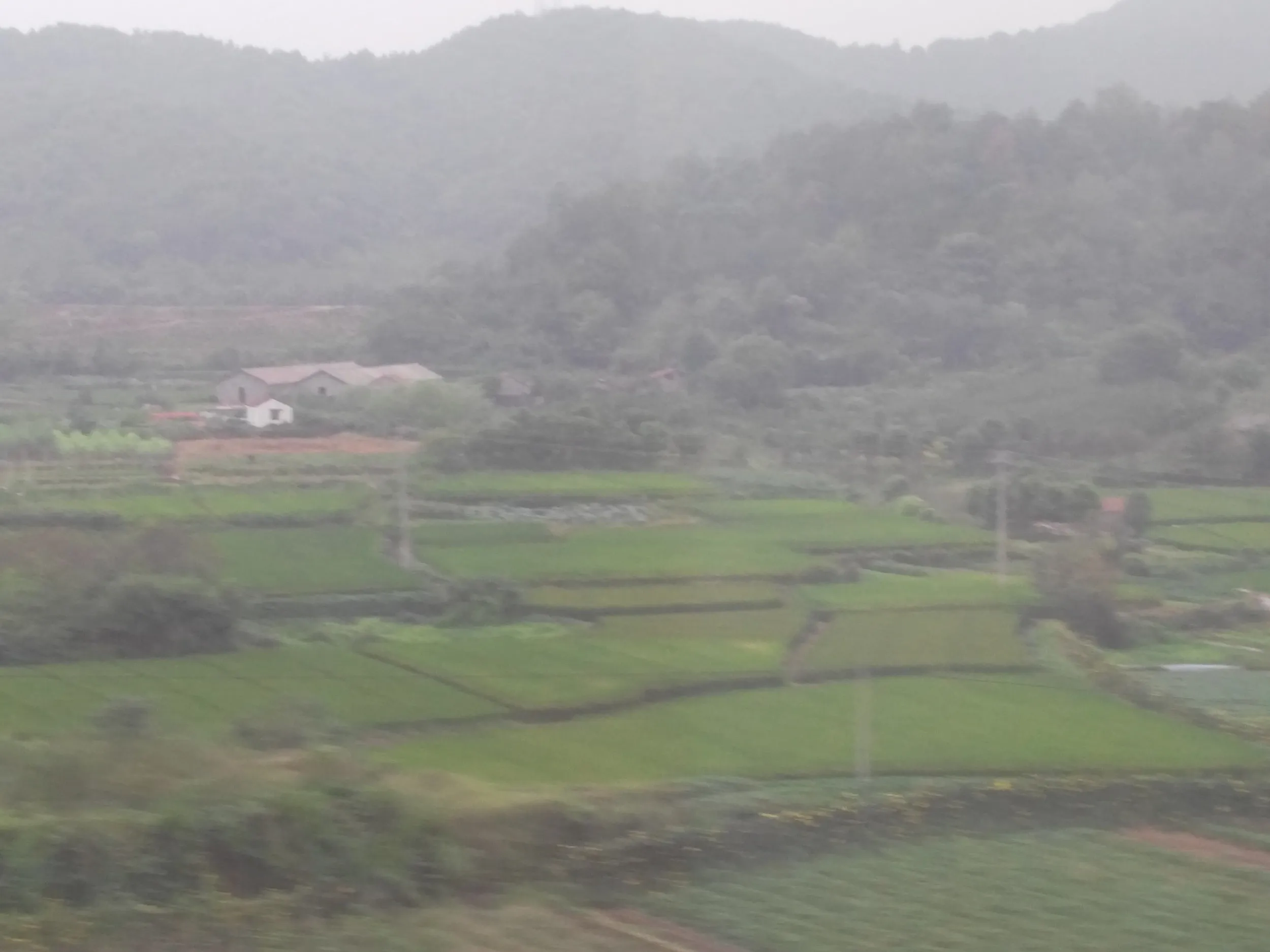 田園風景に変わる車窓