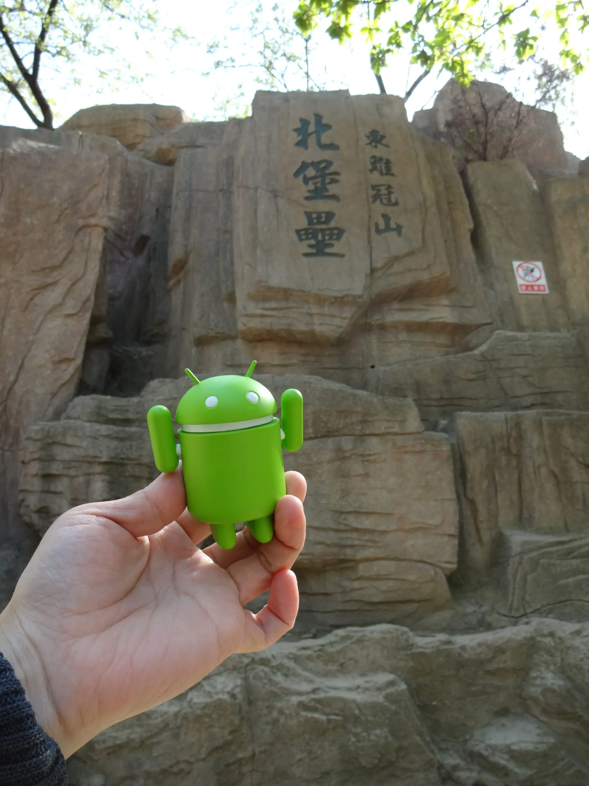 東鶏冠山の北堡塁でドロイド君