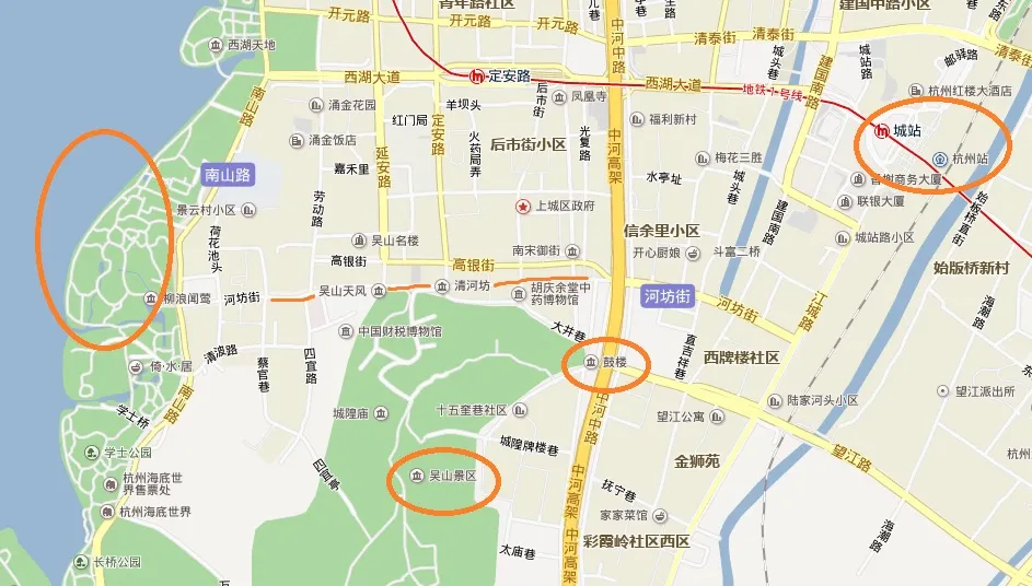 杭州観光の地図