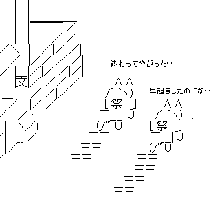 祭りが終わってやがった