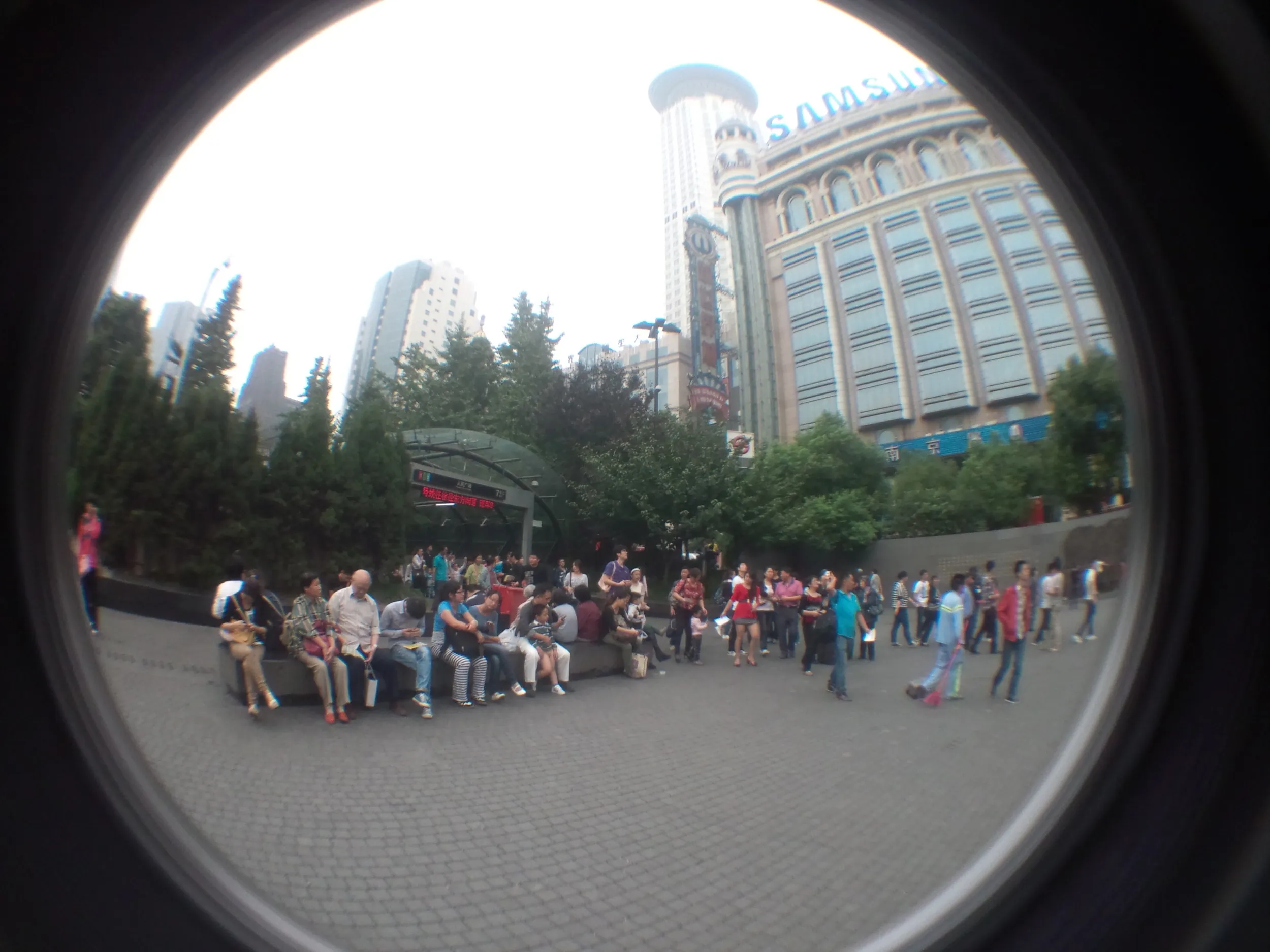 南京歩行街付近(魚眼レンズ撮影)