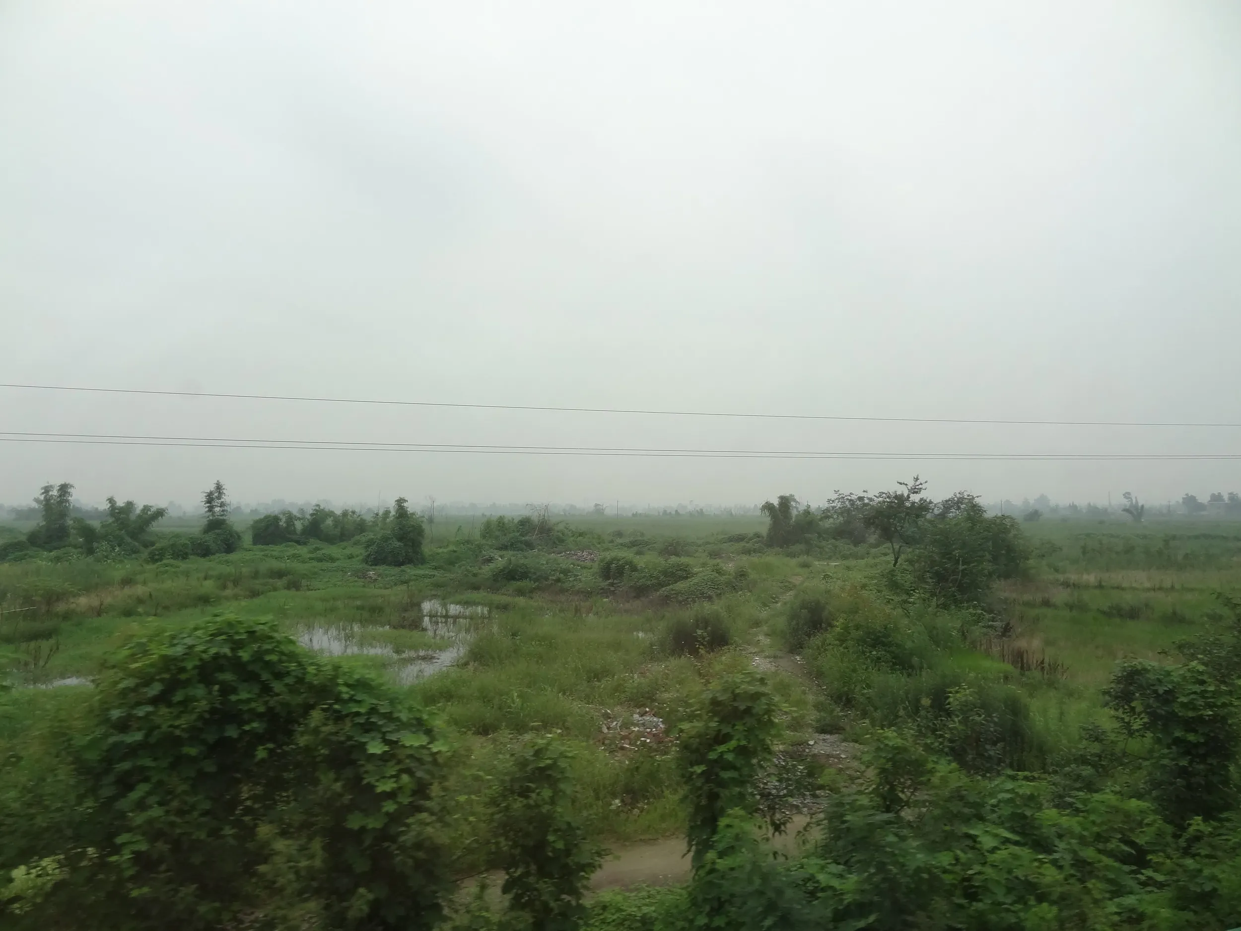 成都近郊の車窓風景