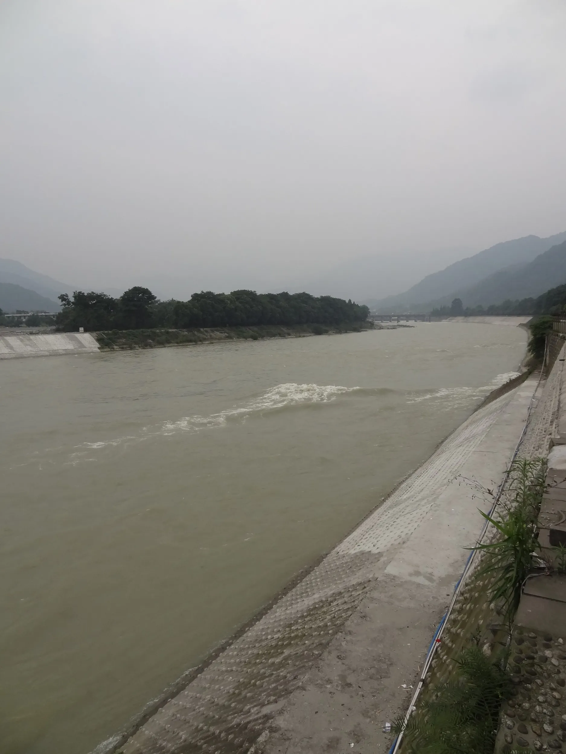 滔々と流れる岷江