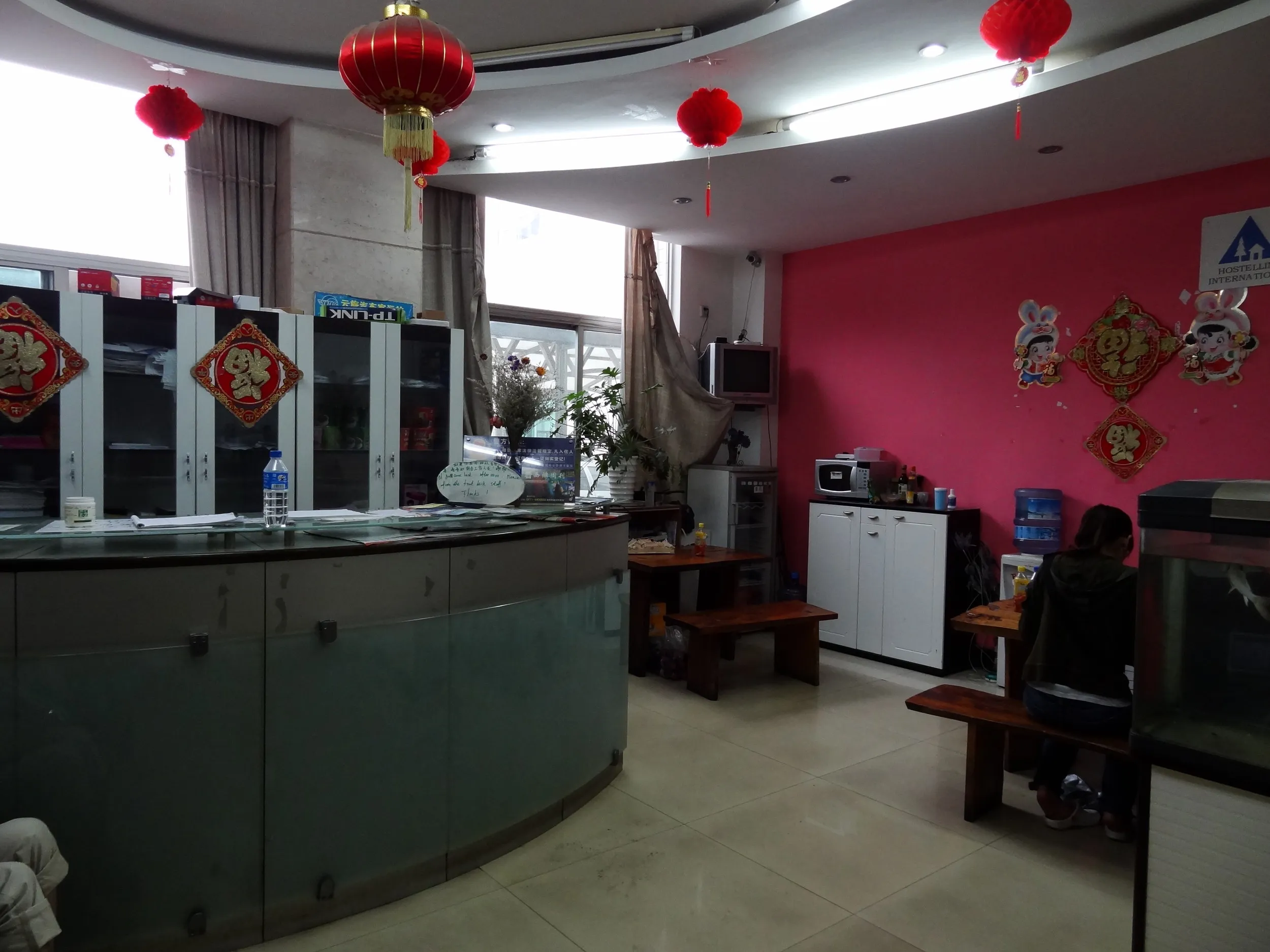 国際青年旅舎のフロント
