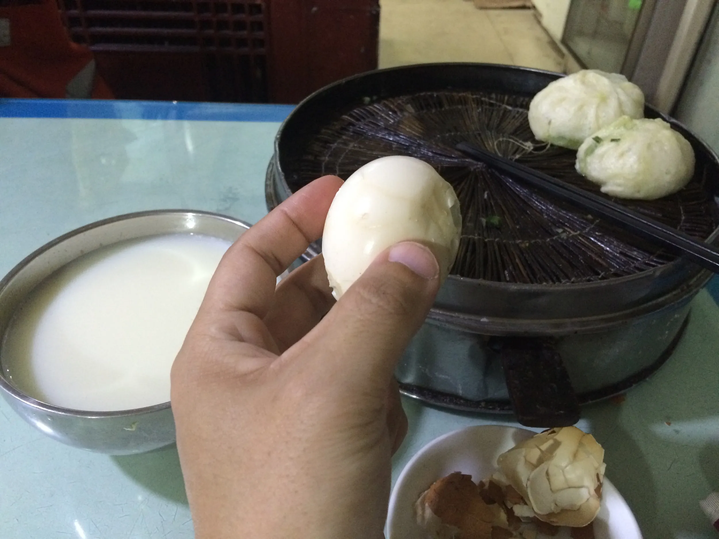 ユース傍の食堂で朝食