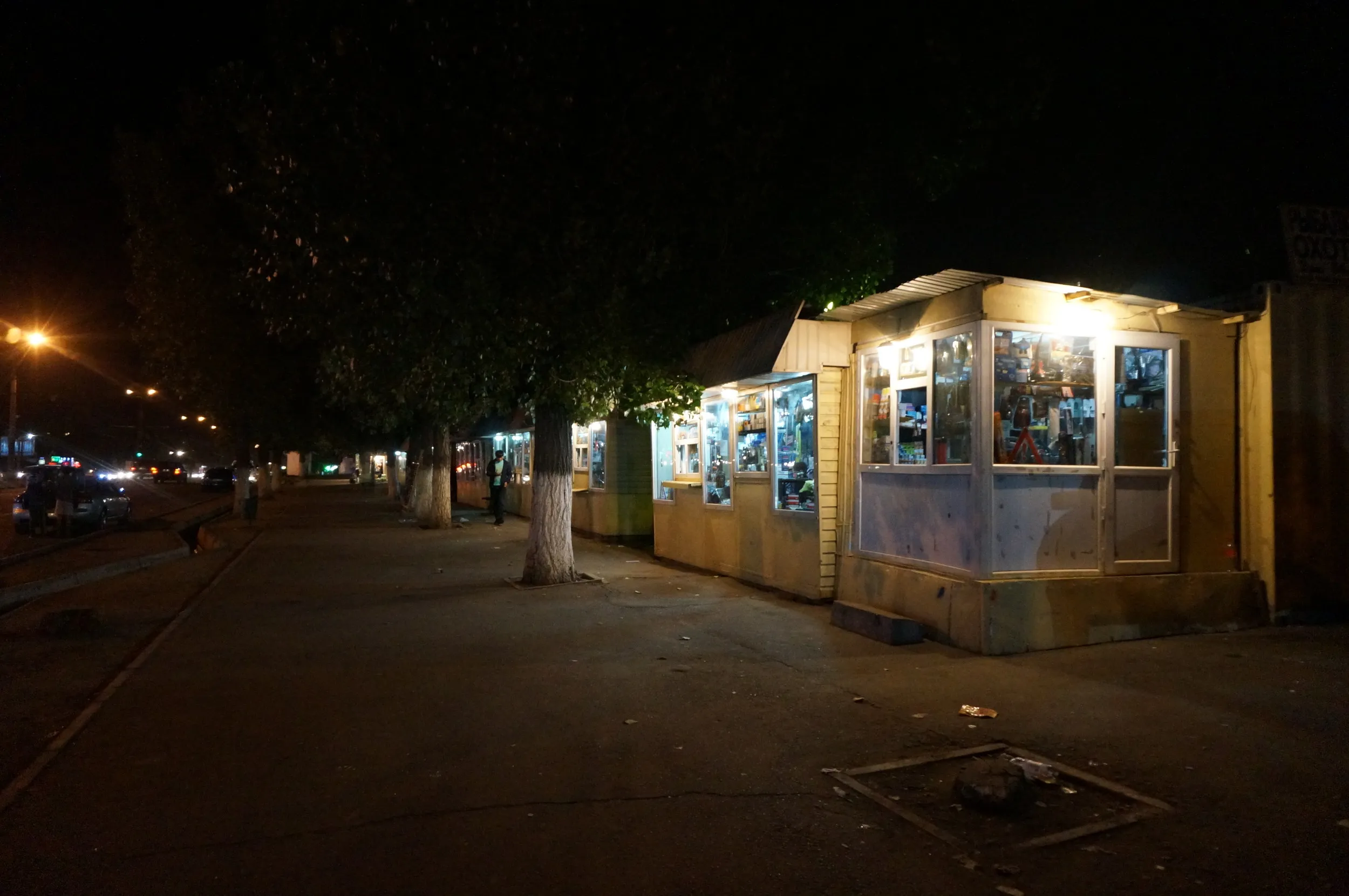 夜のアルマトイをホテル探しつつ観光