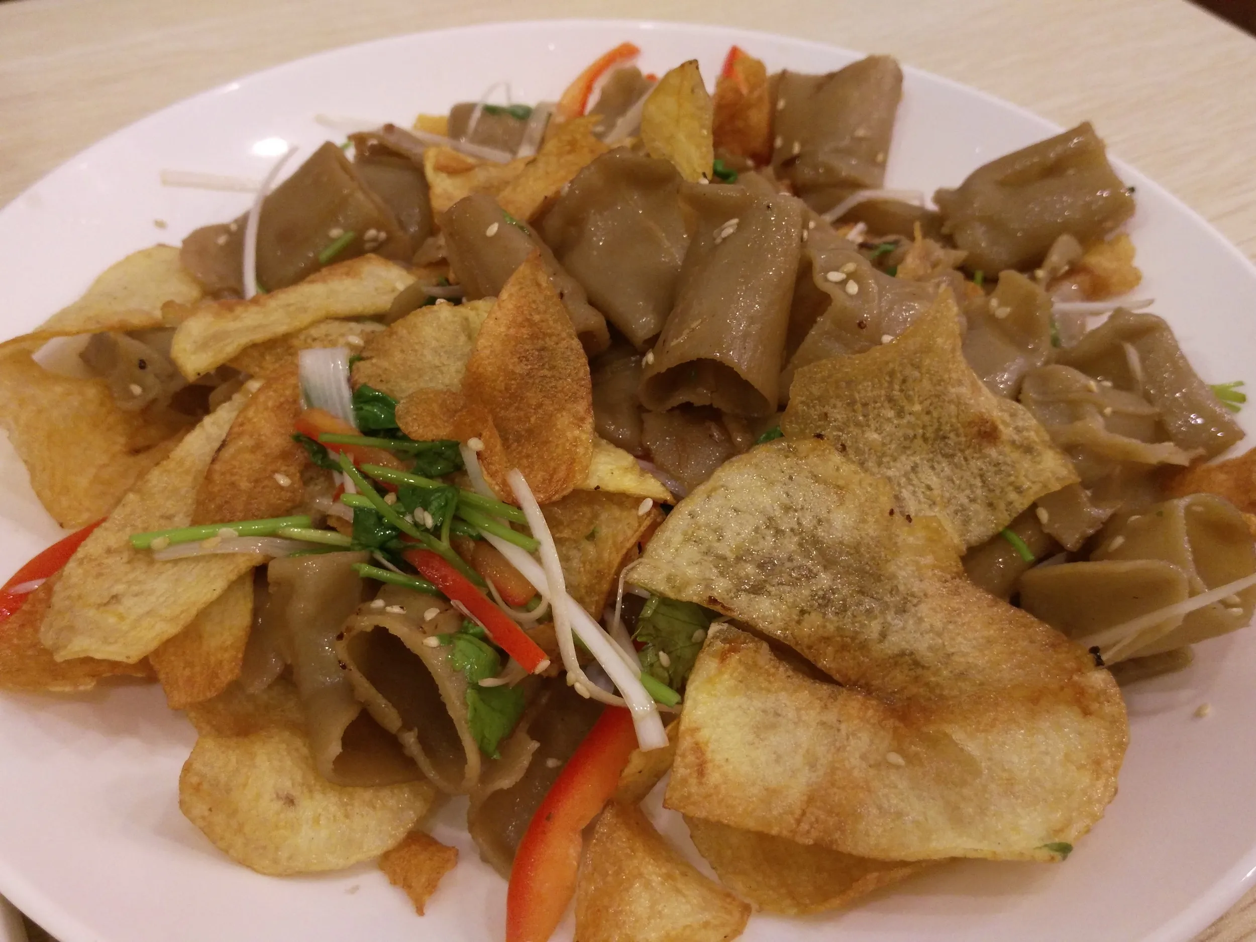 燕麦麺とジャガイモ炒め