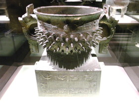 とまとじゅーす的中国旅行記、上海博物館の青銅器展。西周早期、紀元前1100年頃の「甲?」名づけられていた青銅器。