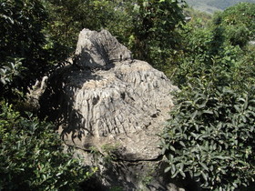 とまとじゅーす的重慶観光旅行記、万盛石林・黒山谷渓谷編　天造奇岩の別名を持つ万盛石林の一部。侵食跡が印象的