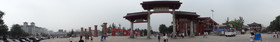 西安観光旅行記＠西安の観光名所、大慈恩寺と大雁塔前の広場と門をHX9Vでパノラマ撮影