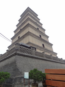 中国旅行記＠西安の観光地、大雁塔を下からHX9Vで撮影