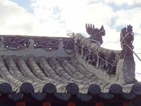 中国旅行記＠西寧観光編、南山公園にある南禅寺のお堂の屋根瓦