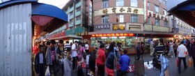 中国旅行記＠西寧観光編、西寧の美食街と屋台が集まる莫家街をHX9Vでパノラマ撮影