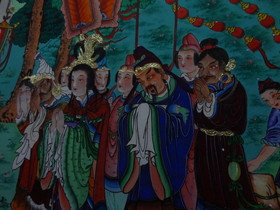 中国旅行記＠西寧観光編、賛普林卡蔵文化展覧館（ザンプリカチベット文化展覧館）の壁画