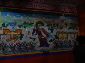 青海省観光旅行記＠賛普林卡蔵文化展覧館（ザンプリカチベット文化展覧館）の壁画