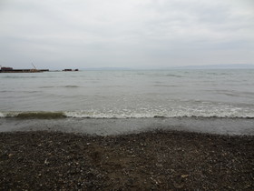 中国旅行記＠青海省編、青海湖の湖岸に打ち寄せる波
