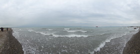 青海省観光旅行記＠青海湖の砂浜をSONYのデジカメ、HX9Vでパノラマ撮影