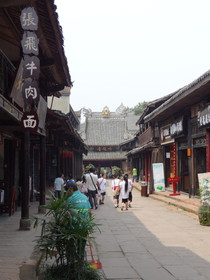中国旅行記＠黄龍渓(黄龙溪)観光、古龍寺の前の通り