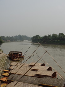 中国旅行記＠黄龍渓(黄龙溪)観光、遊覧船か漁船