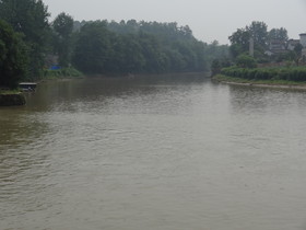中国旅行記＠黄龍渓(黄龙溪)観光、府河(岷江)の流れをしばし眺める