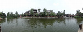 黄龍渓(黄龙溪)観光旅行編＠池と対岸の風景をHX9Vでパノラマ撮影