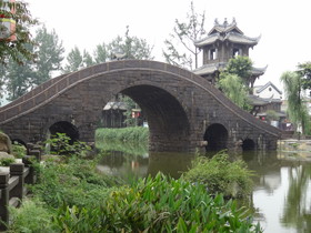 黄龍渓(黄龙溪)観光旅行編＠庭園内にある眼鏡橋