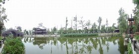 黄龍渓(黄龙溪)観光旅行編＠眼鏡橋付近と池をHX9Vでパノラマ撮影