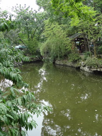 成都観光＠錦里にある中国庭園の池