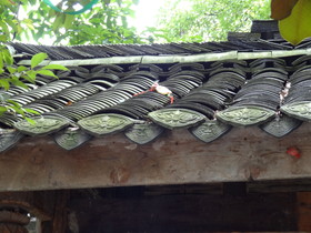 中国旅行記＠成都観光編、錦里でよくみる薄い中国的な屋根瓦