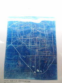 雲南旅行記、昆明観光＠昆明市自来水歴史博物館内に展示されている昔の道路地図