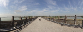 北京観光旅行記＠盧溝橋、マルコポーロブリッジの上をSONYのデジカメ、HX9Vでパノラマ撮影した風景
