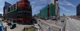 中国旅行記、北京観光編＠中関村の電気街をSONYのデジカメ、HX9Vでパノラマ撮影した写真