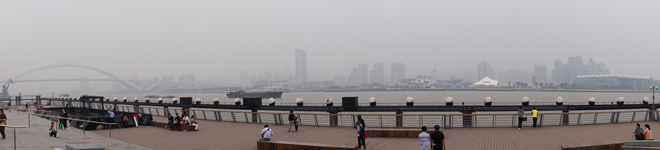 上海観光旅行記＠上海万博跡地、黄蒲江を望む世博公園