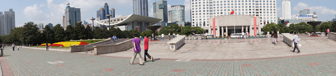 上海観光旅行記＠人民広場内をsonyのα55でパノラマ撮影