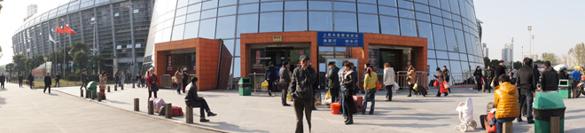 とまとじゅーす的中国旅行記＠上海南駅長距離バスターミナル付近の風景をα55でパノラマ撮影