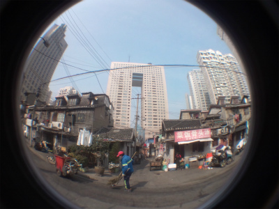 中国旅行記＠上海観光、蒙古路から曲阜路駅へ行く途中の風景