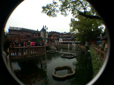 とまとじゅーす的中国旅行記＠上海観光編。豫園の湖心亭のある池と渡橋